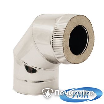 Дымоход УМК Сэндвич-отвод 90° D115х220 Н+Оц 1.0мм 0.5мм по воде в Ижевске