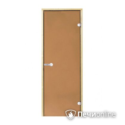 Дверь для бани Harvia Стеклянная дверь для сауны 7/19 коробка сосна бронза  D71901М в Ижевске